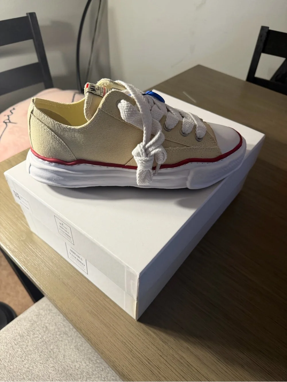 Maison MIHARA YASUHIRO Peterson Low OG Sole Canvas White Sneakers (Brown)